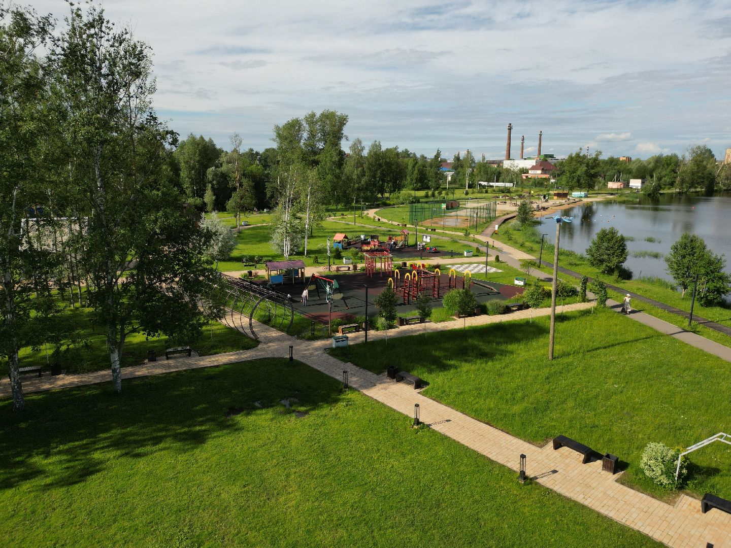 видео с коптера, парк, талдом,