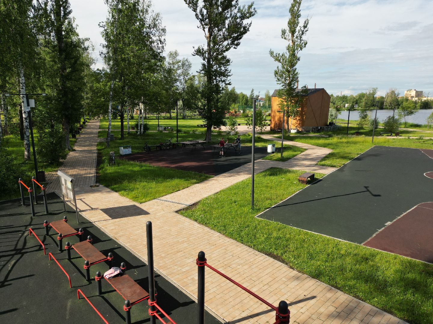 видео с коптера, парк, талдом,