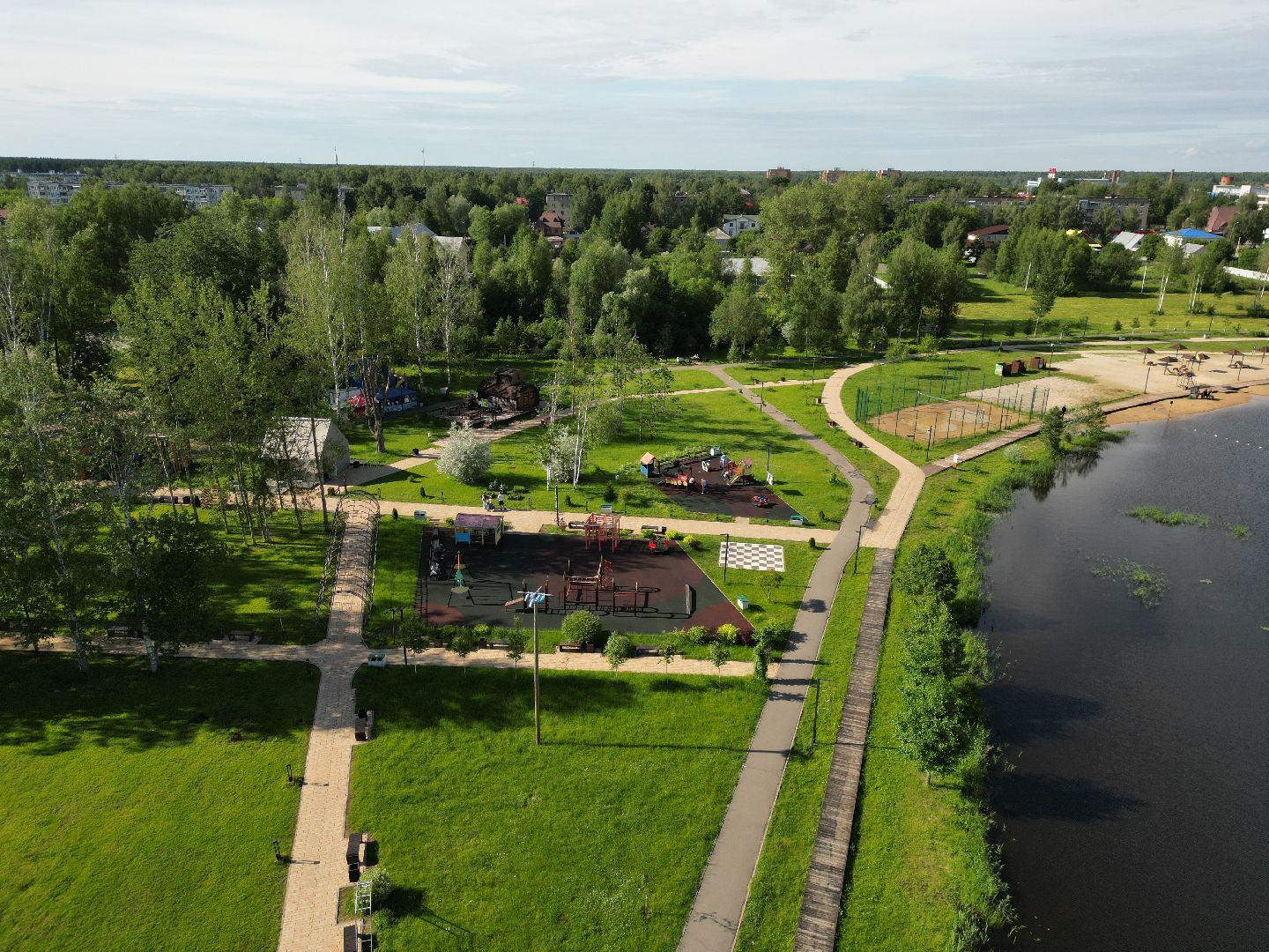 видео с коптера, парк, талдом,