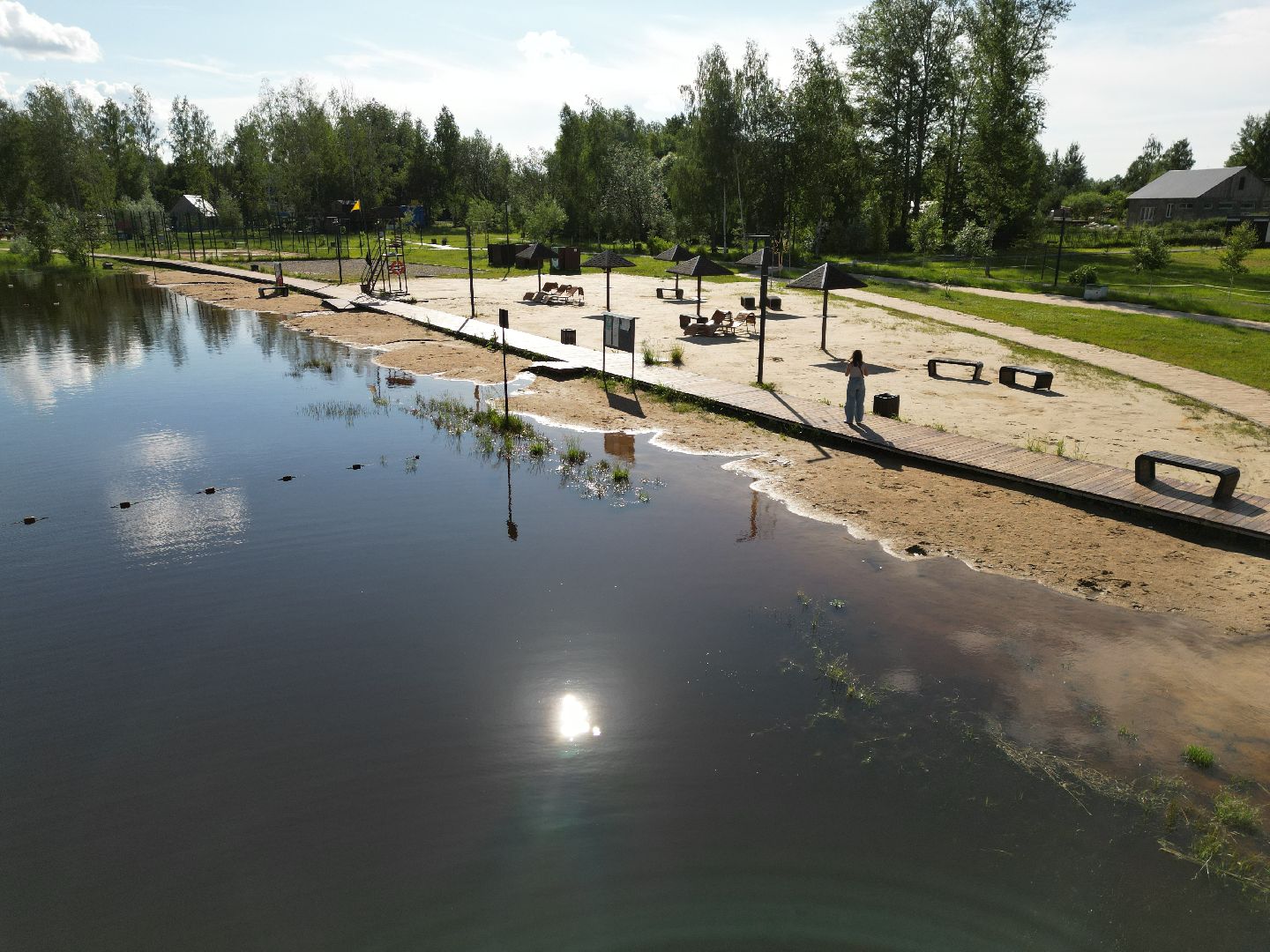 видео с коптера, парк, талдом,