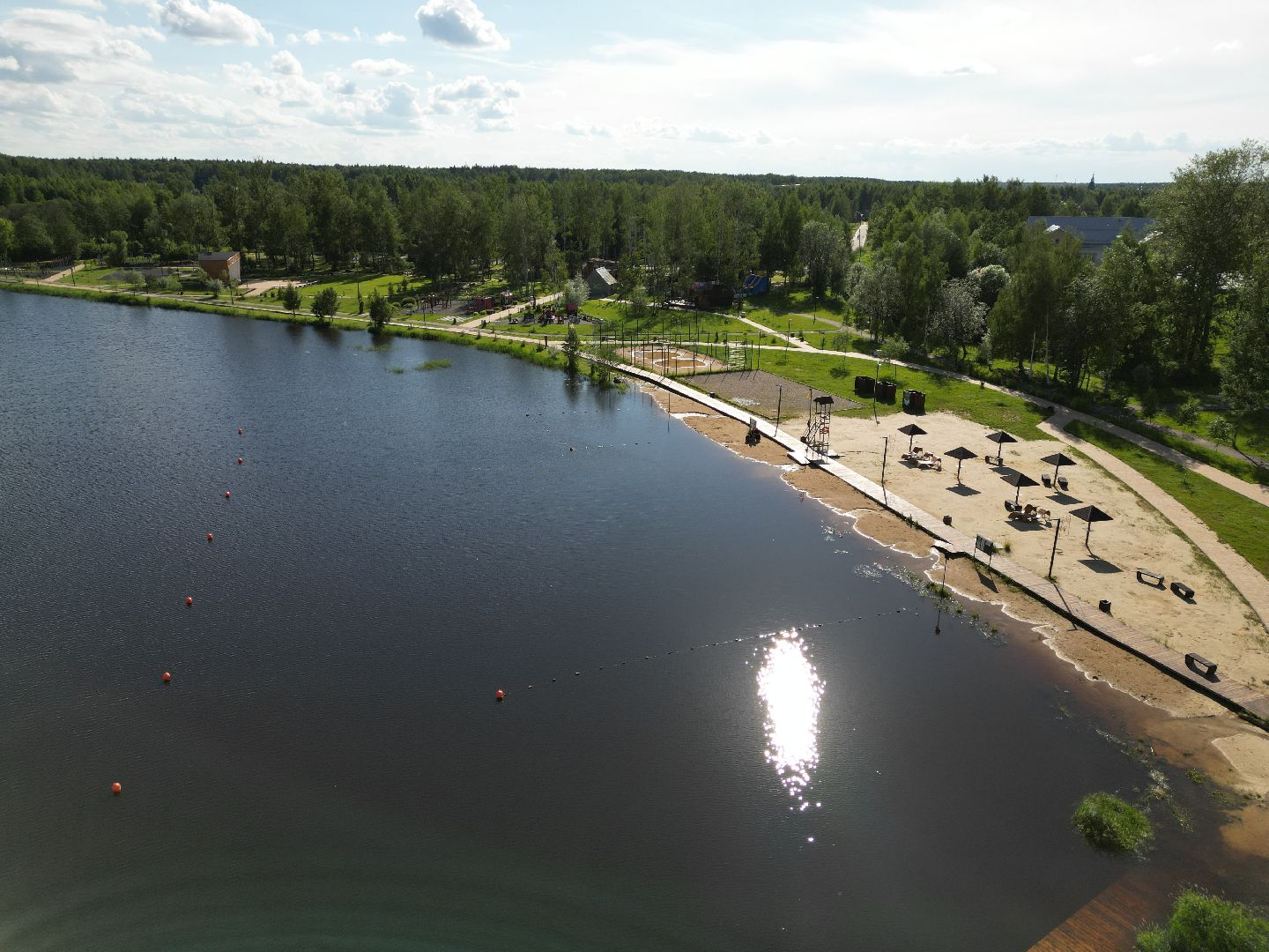 видео с коптера, парк, талдом,