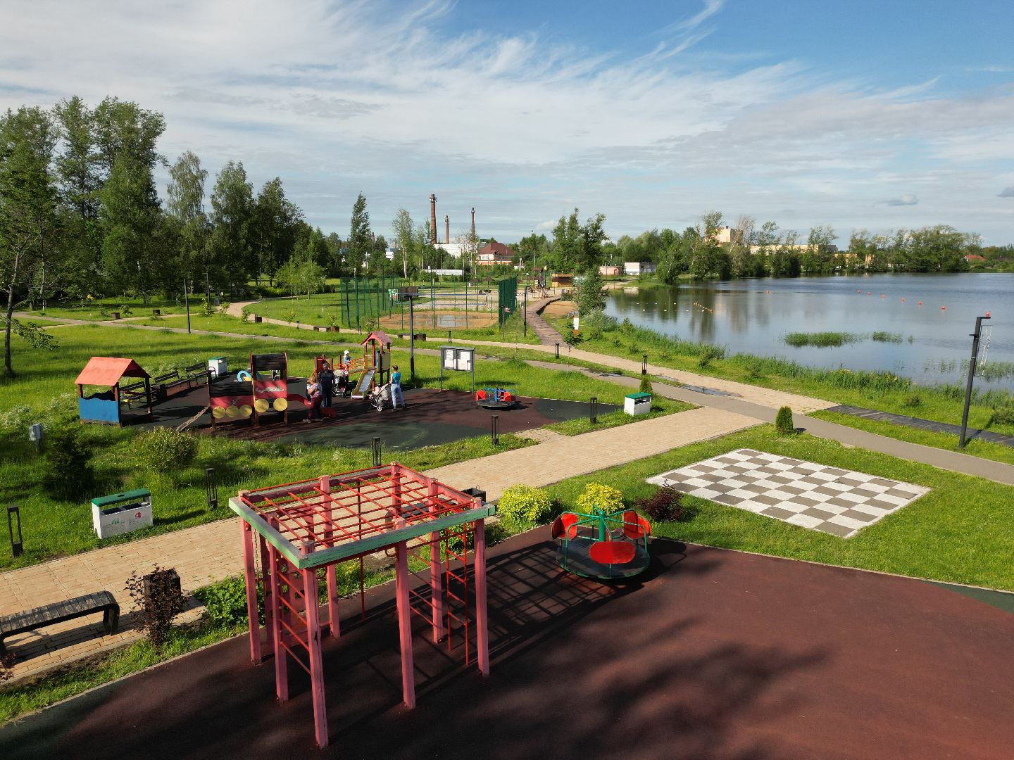 видео с коптера, парк, талдом,