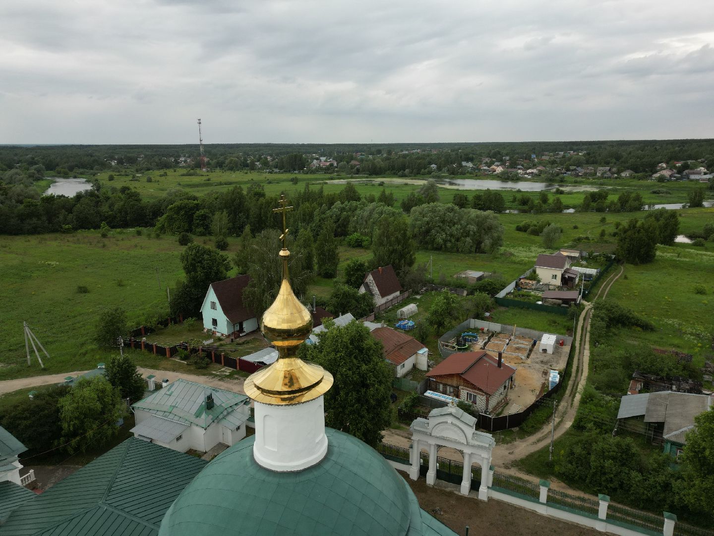 видео с коптера, церковь, саурово,