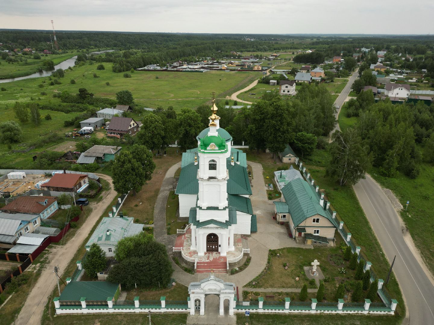 видео с коптера, церковь, саурово,