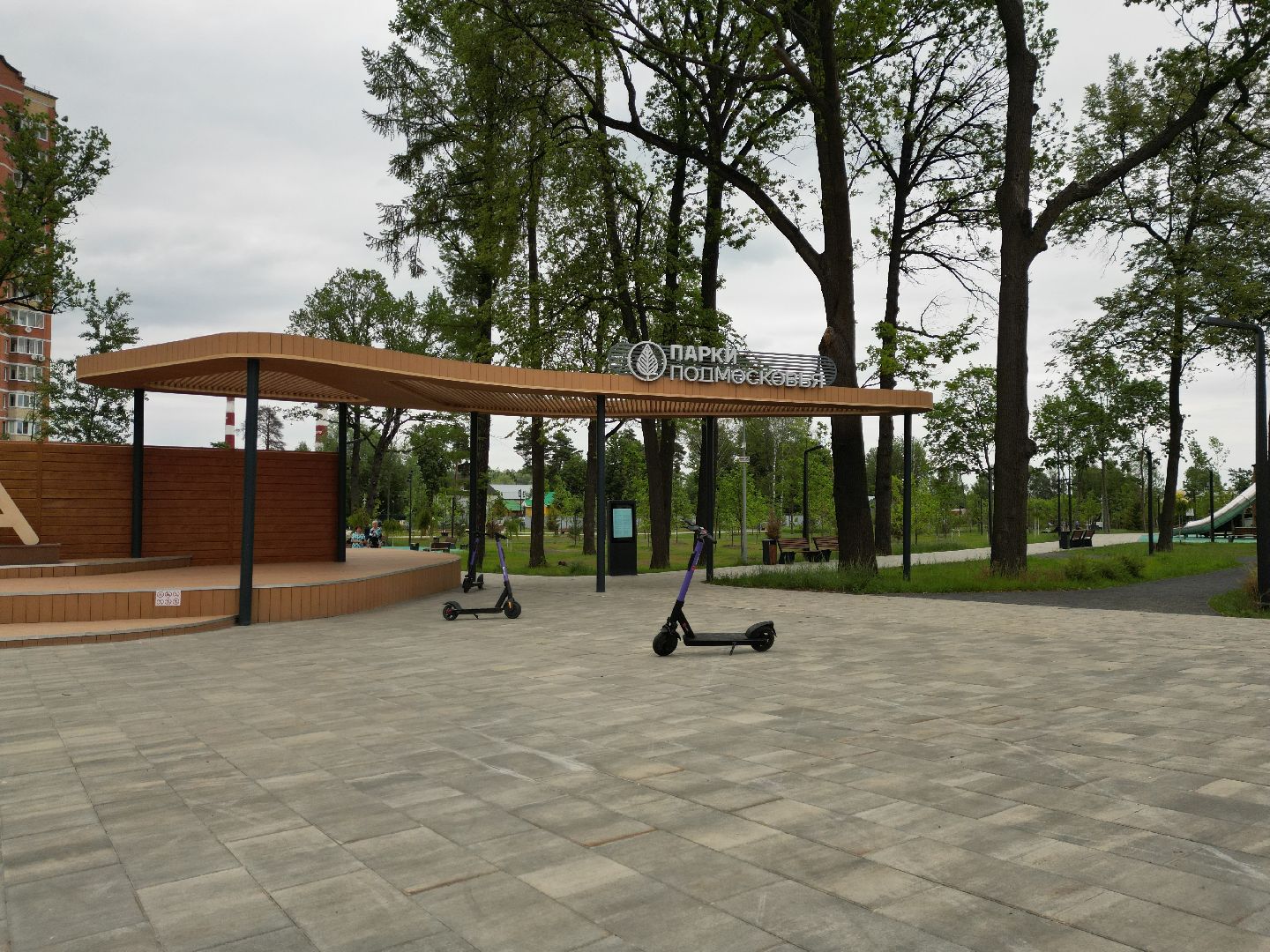 видео с коптера, парк, дубрава,