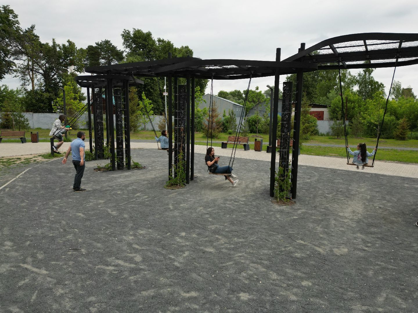 видео с коптера, парк, дубрава,