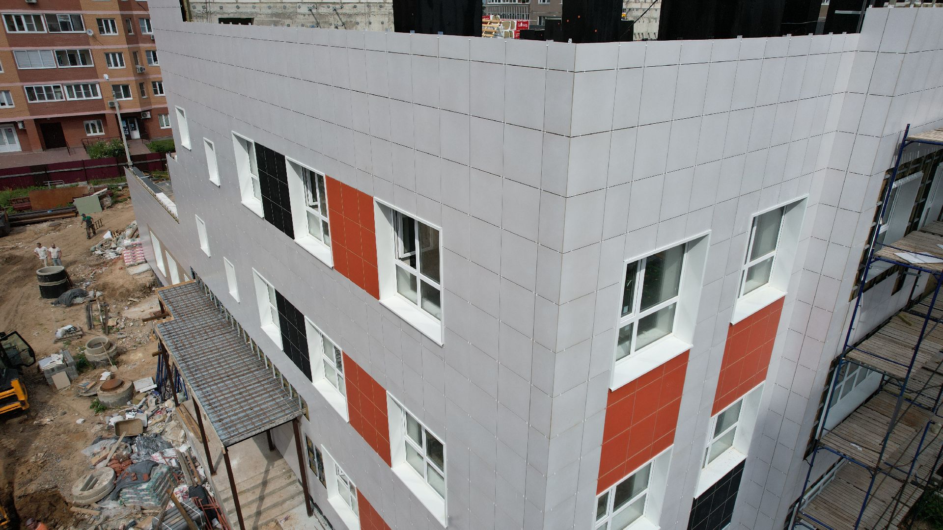 видео с коптера, лобня, детский сад,