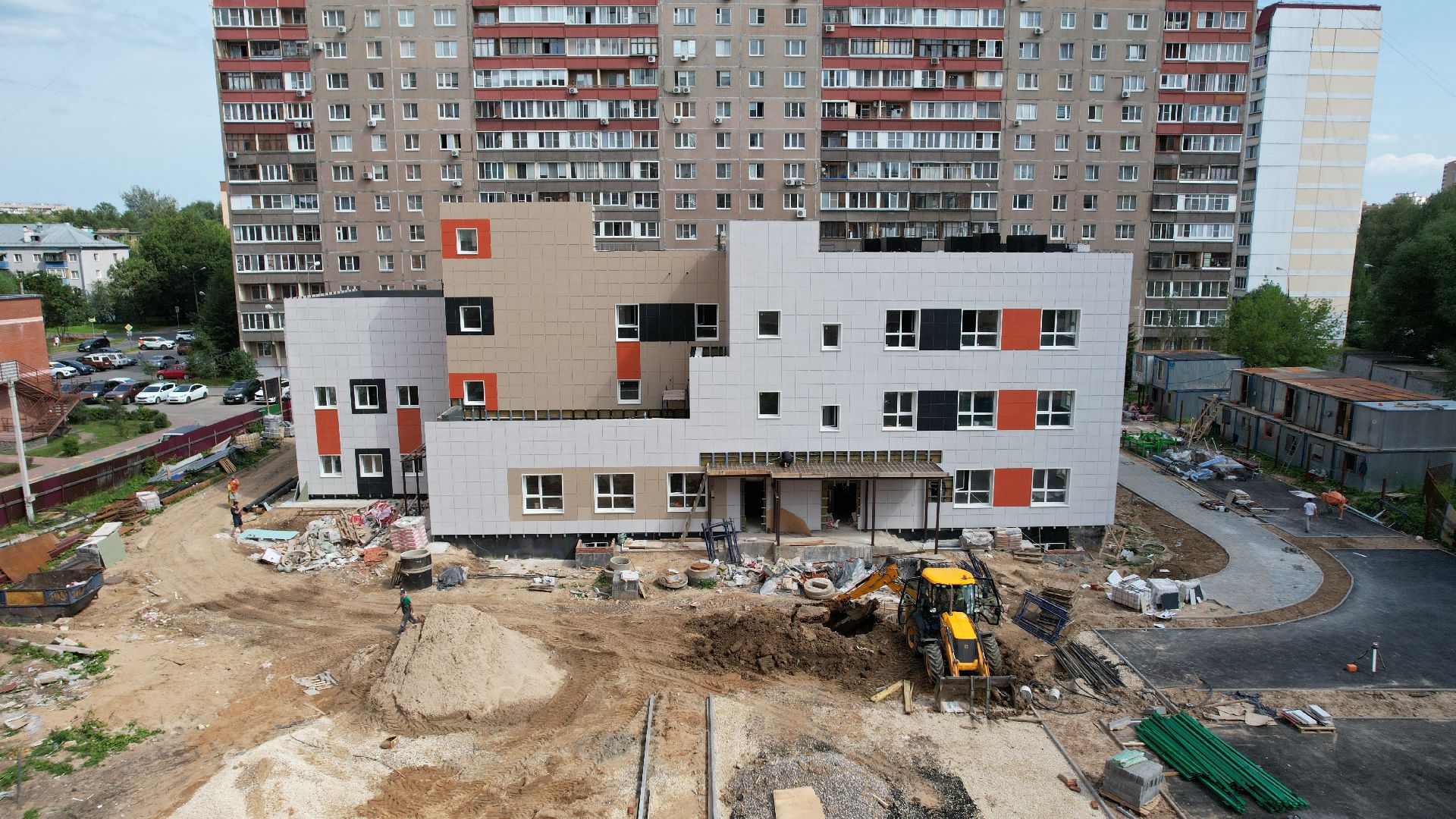 видео с коптера, лобня, детский сад,