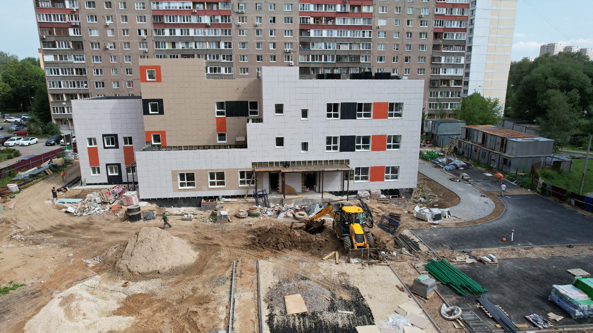 видео с коптера, лобня, детский сад,