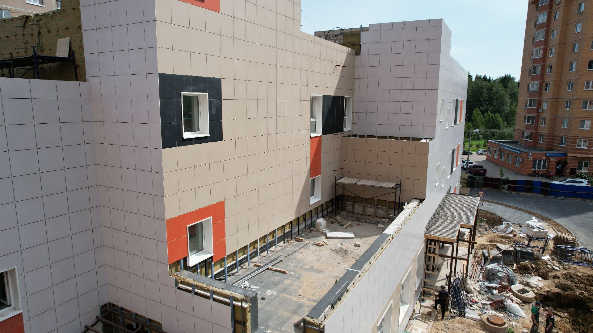 видео с коптера, лобня, детский сад,