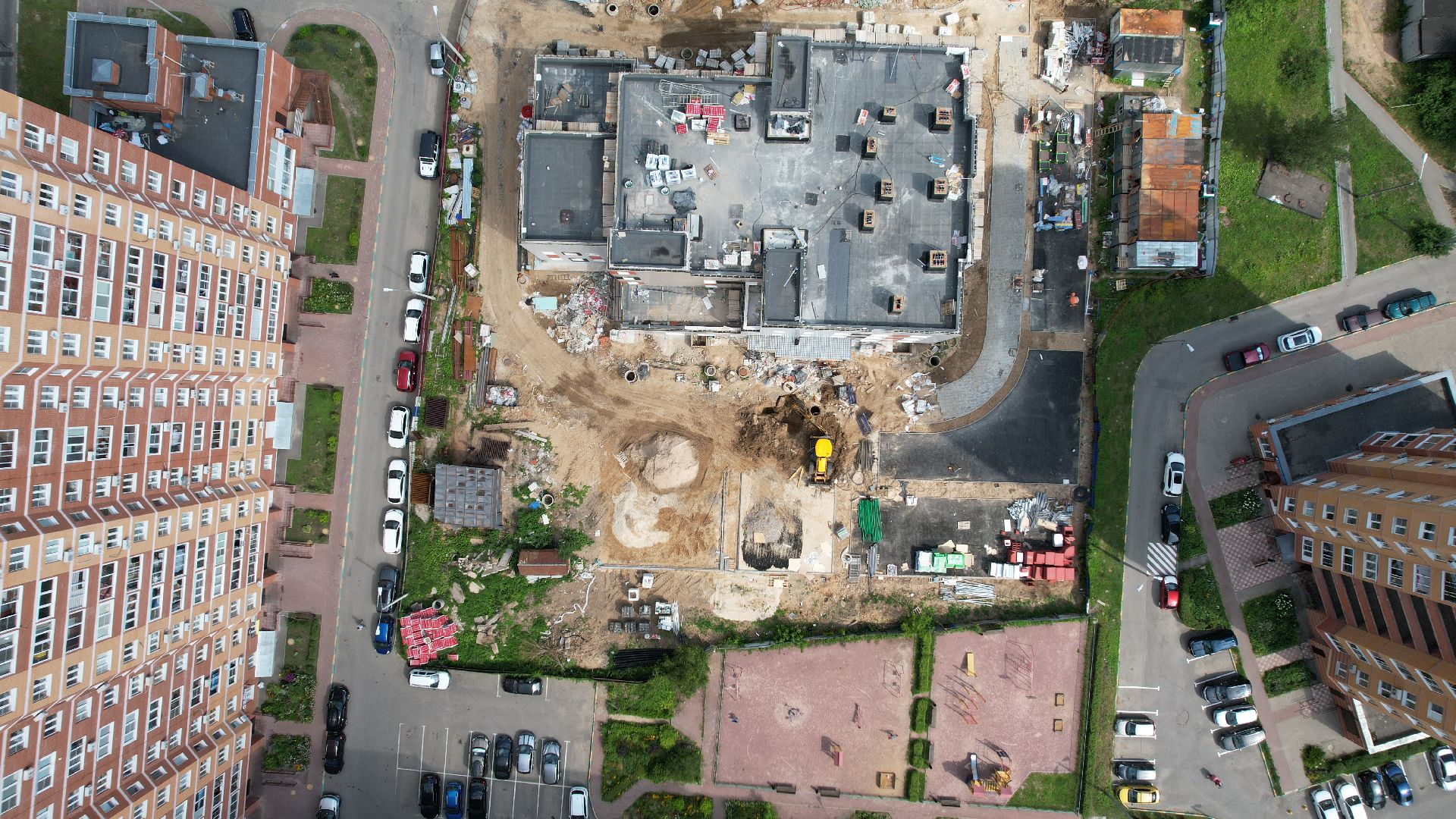 видео с коптера, лобня, детский сад,