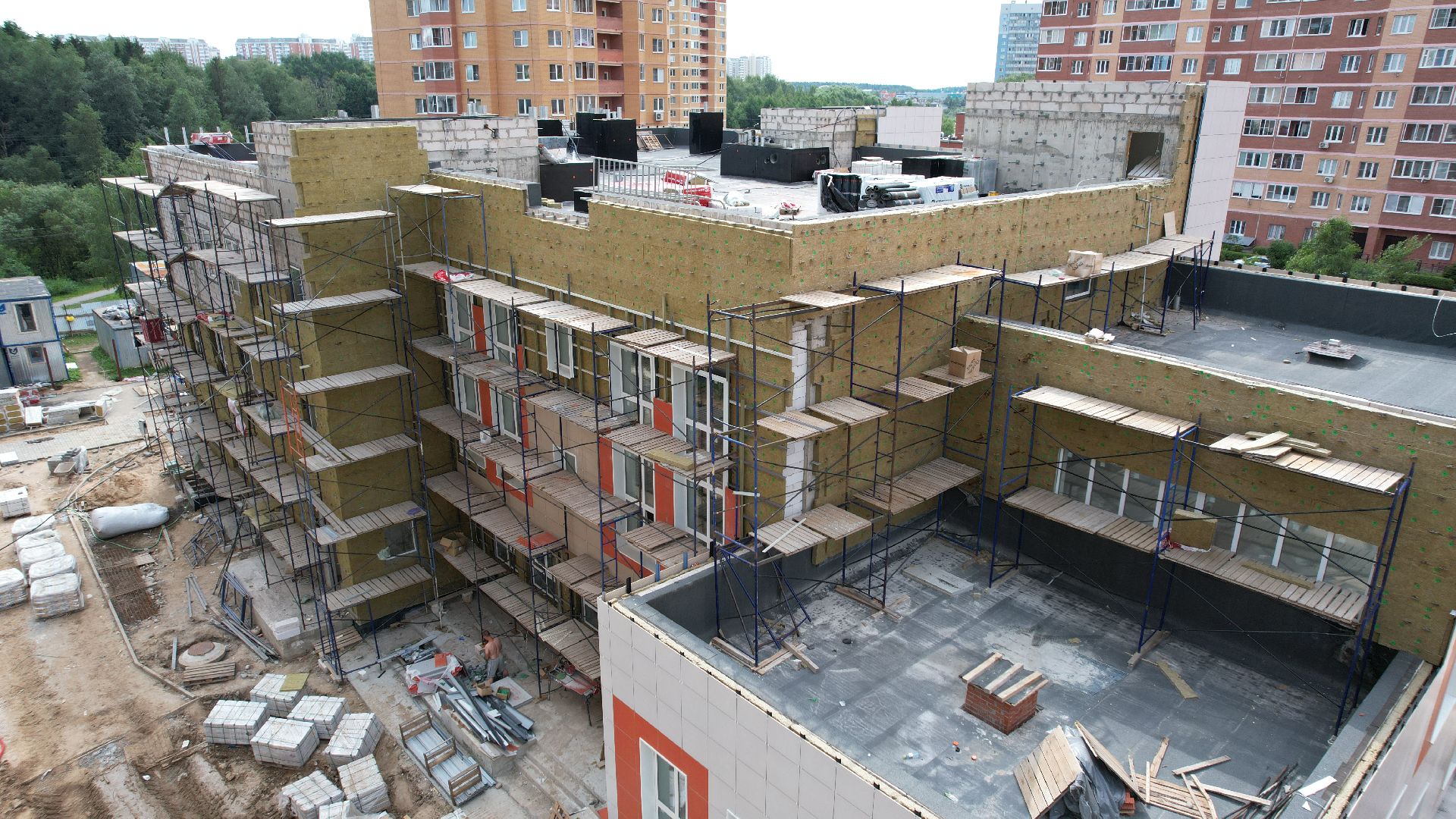 видео с коптера, лобня, детский сад,