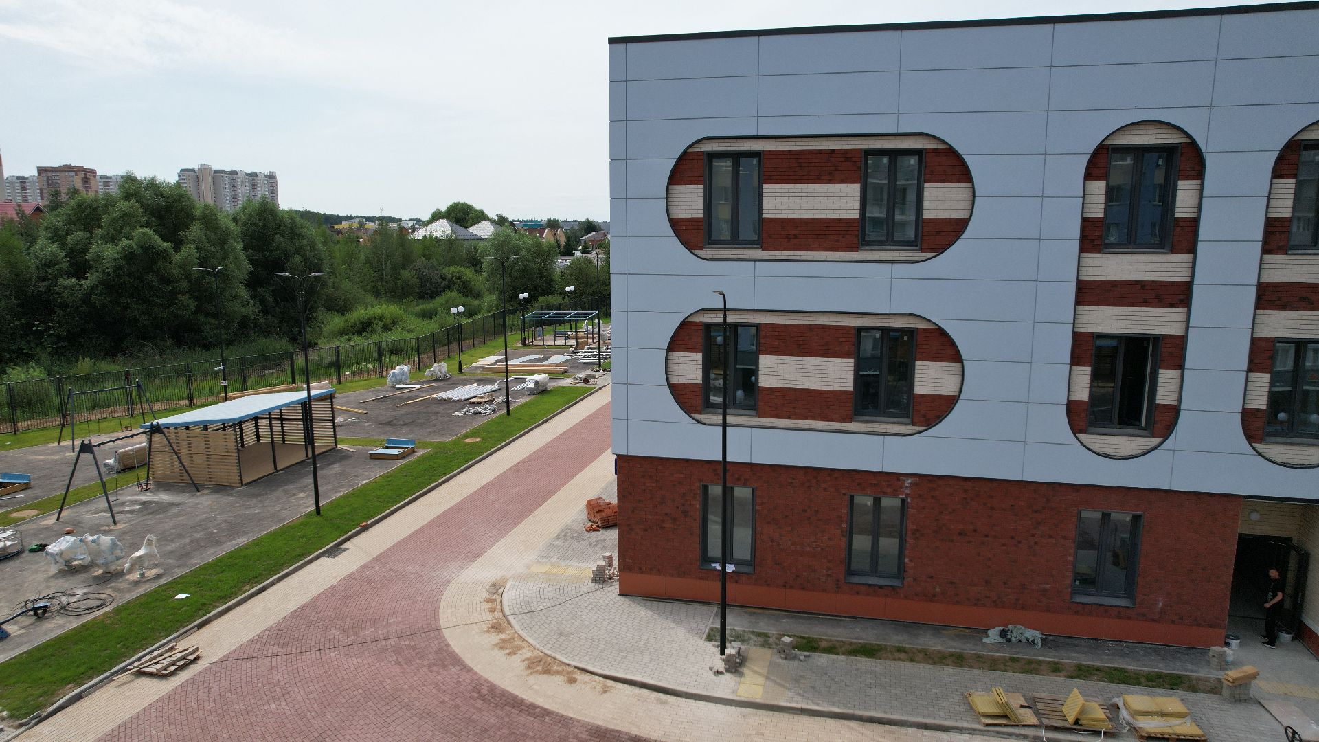 видео с коптера, детский сад, катюшки,