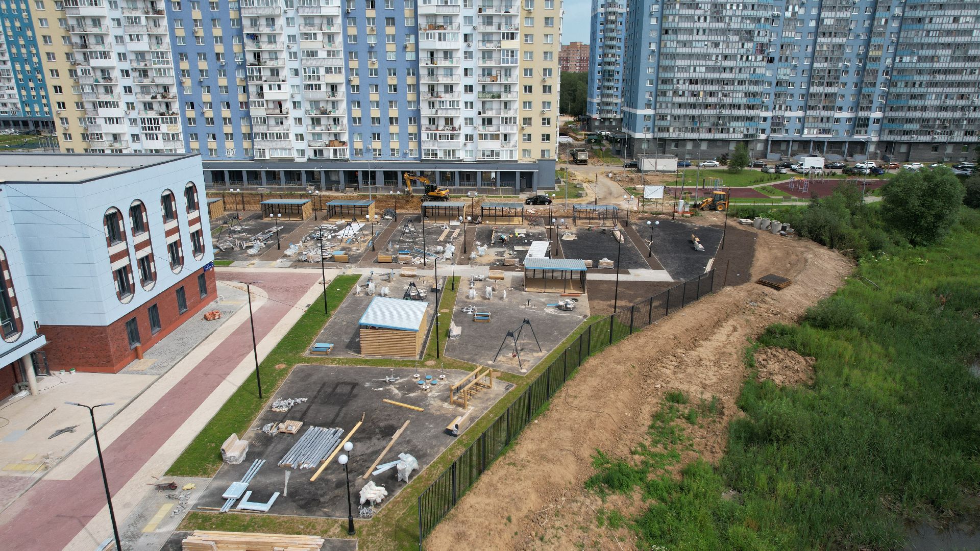 видео с коптера, детский сад, катюшки,