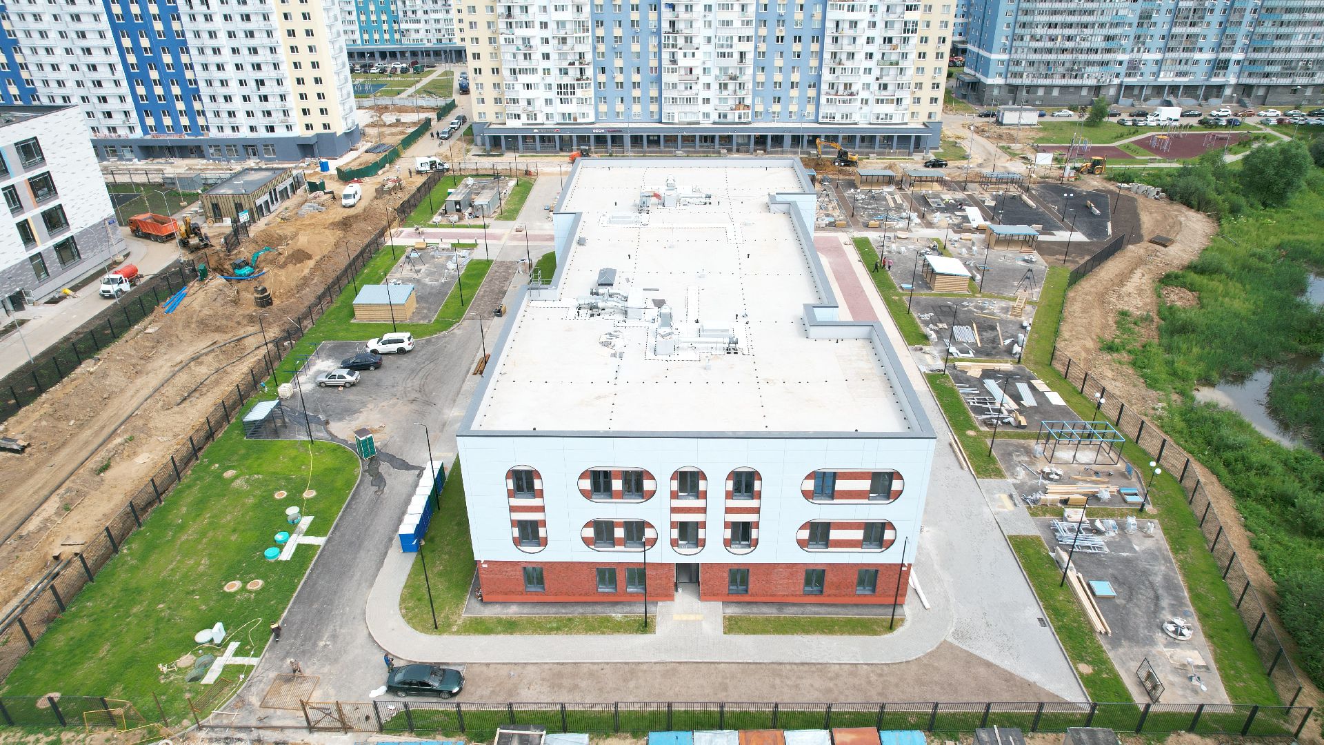 видео с коптера, детский сад, катюшки,