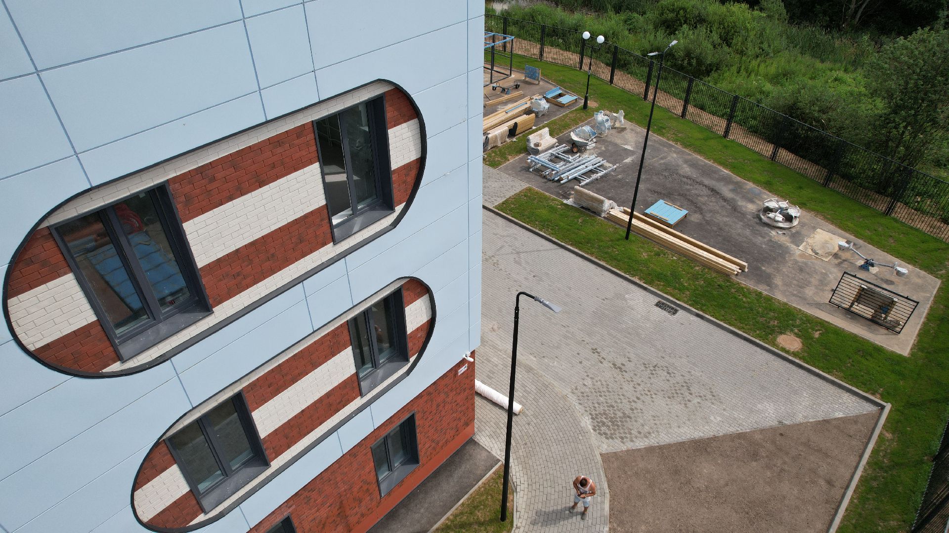 видео с коптера, детский сад, катюшки,