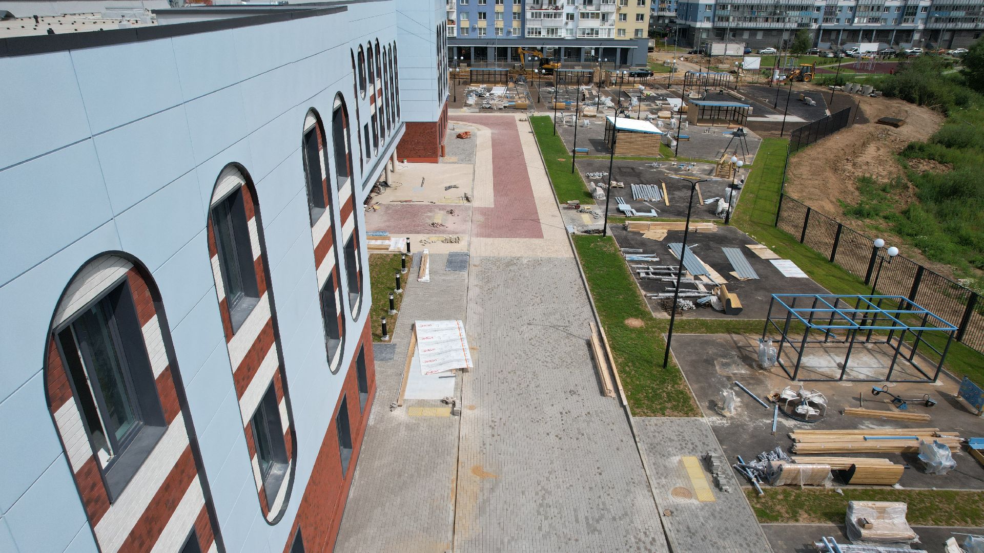 видео с коптера, детский сад, катюшки,