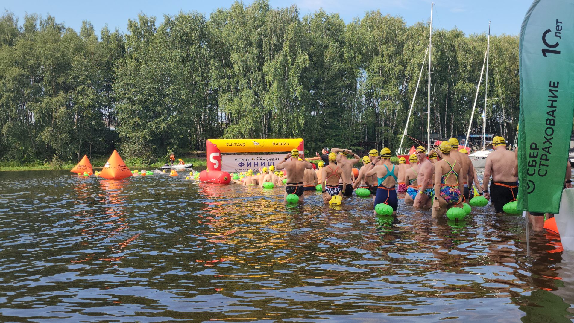 соревнования по плаванию, клязьменское водохранилище, мытищи, спорт,