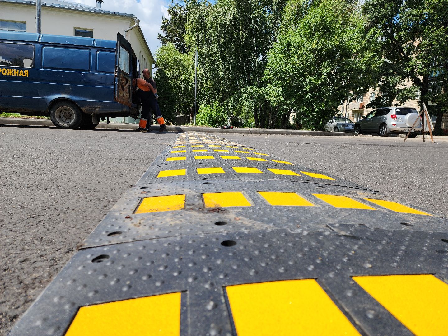 лежачий полицейский, руза, ремонт автомобильных дорог, ремонт дорог, ремонт дорог в рузе, рузский городской округ, московская область,