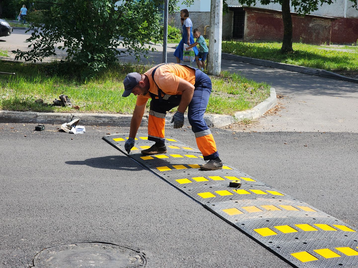 лежачий полицейский, руза, ремонт автомобильных дорог, ремонт дорог, ремонт дорог в рузе, рузский городской округ, московская область,