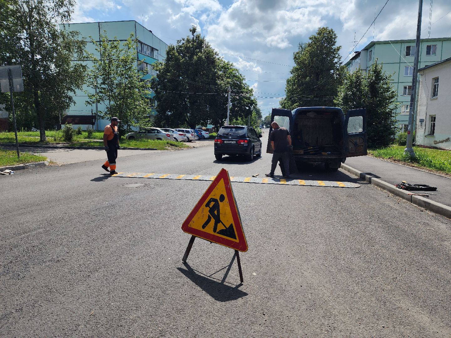 лежачий полицейский, руза, ремонт автомобильных дорог, ремонт дорог, ремонт дорог в рузе, рузский городской округ, московская область,