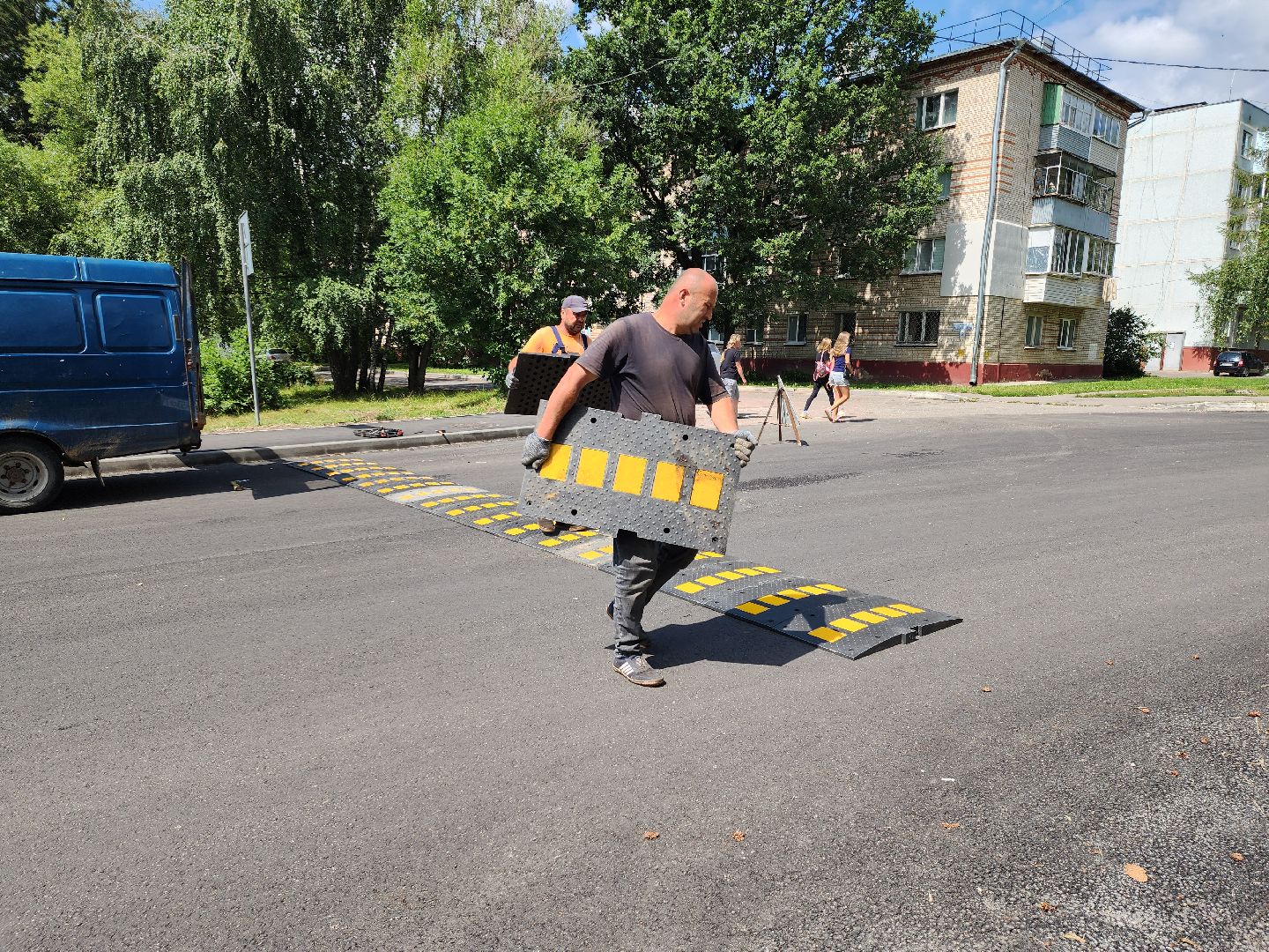 лежачий полицейский, руза, ремонт автомобильных дорог, ремонт дорог, ремонт дорог в рузе, рузский городской округ, московская область,