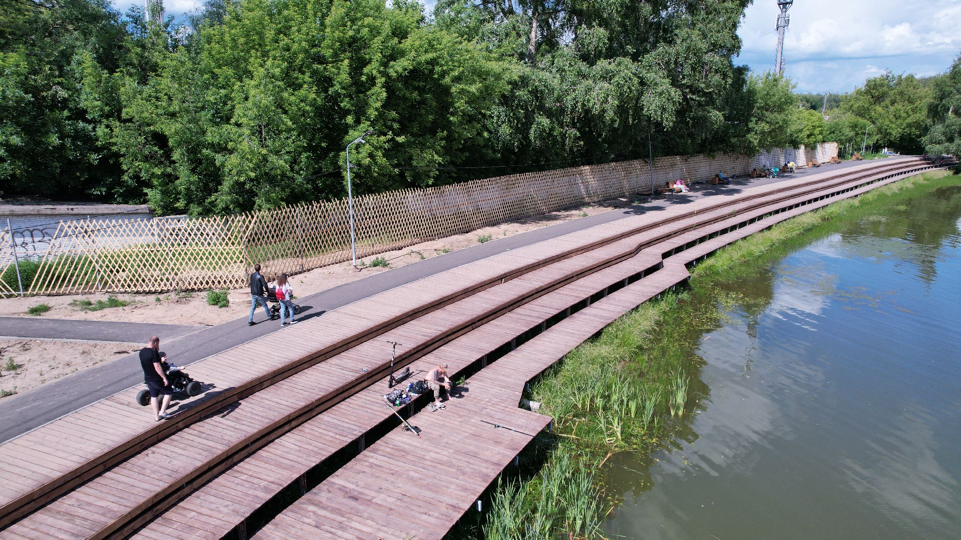 видео с коптера, пруд, пляж, дмитров,