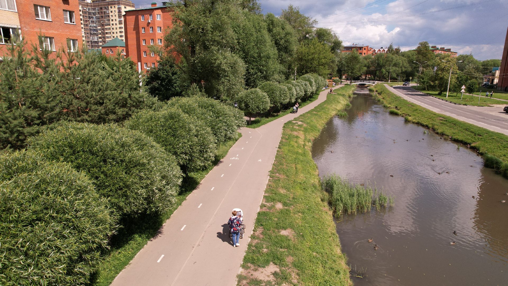 видео с коптера, благоустройство, дмитров,