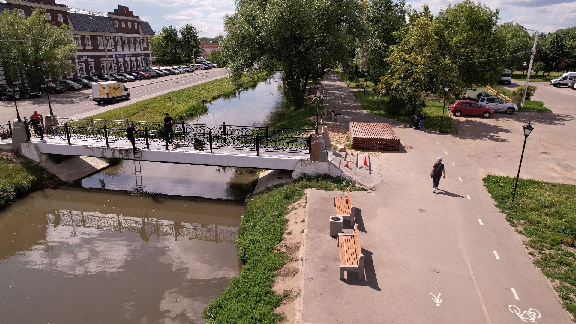 видео с коптера, благоустройство, дмитров,