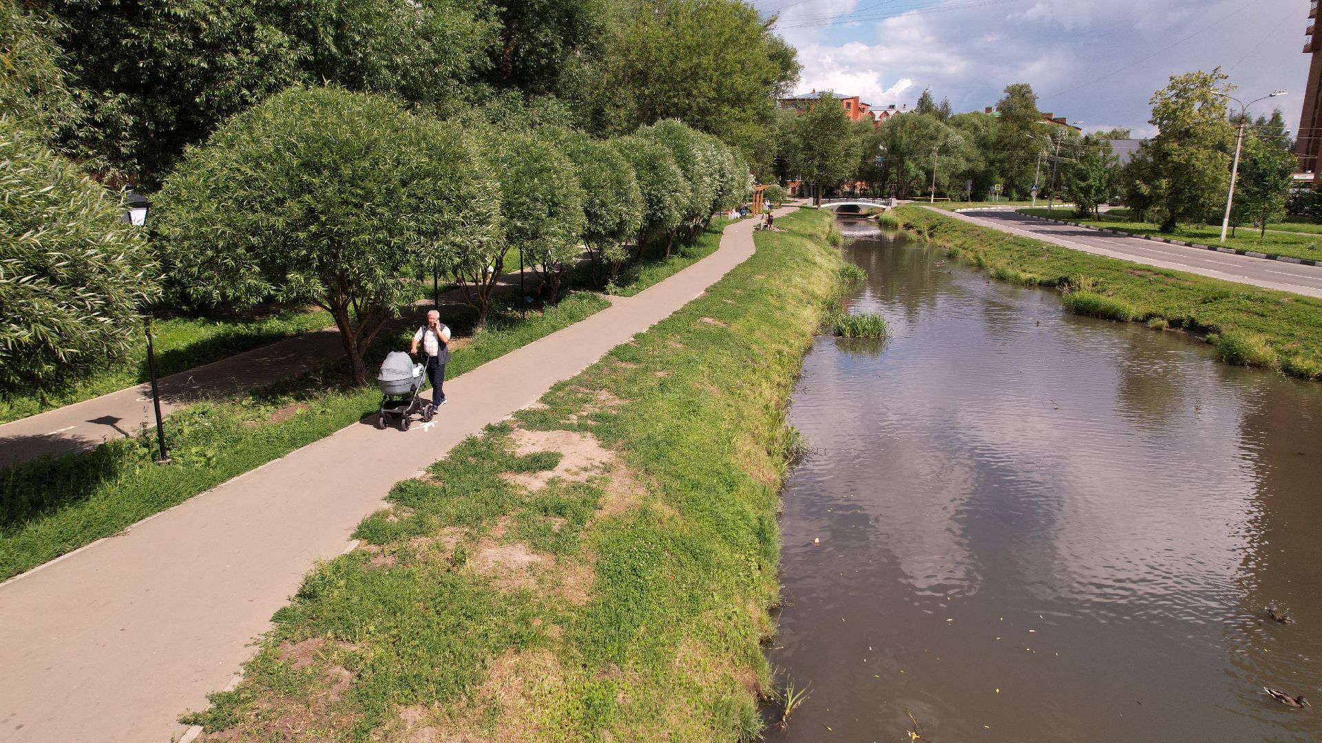 видео с коптера, благоустройство, дмитров,