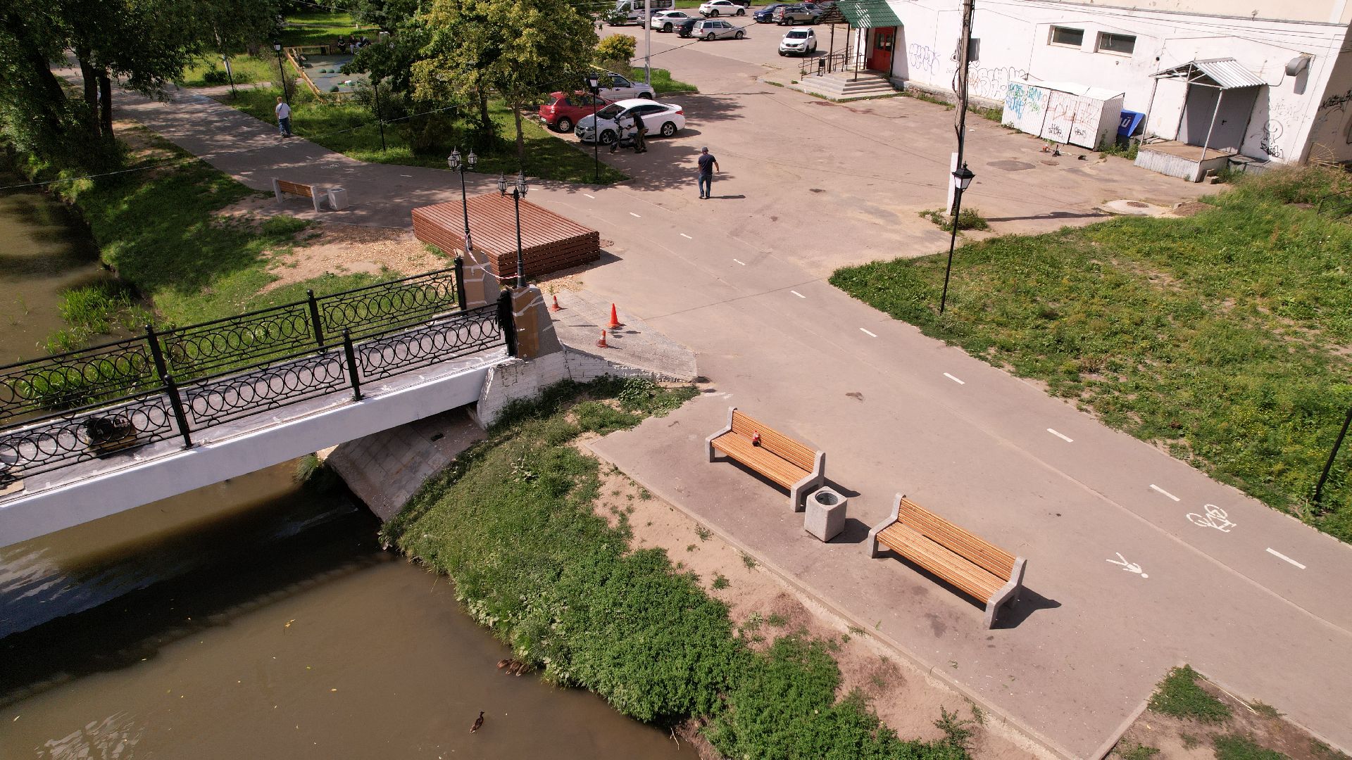 видео с коптера, благоустройство, дмитров,