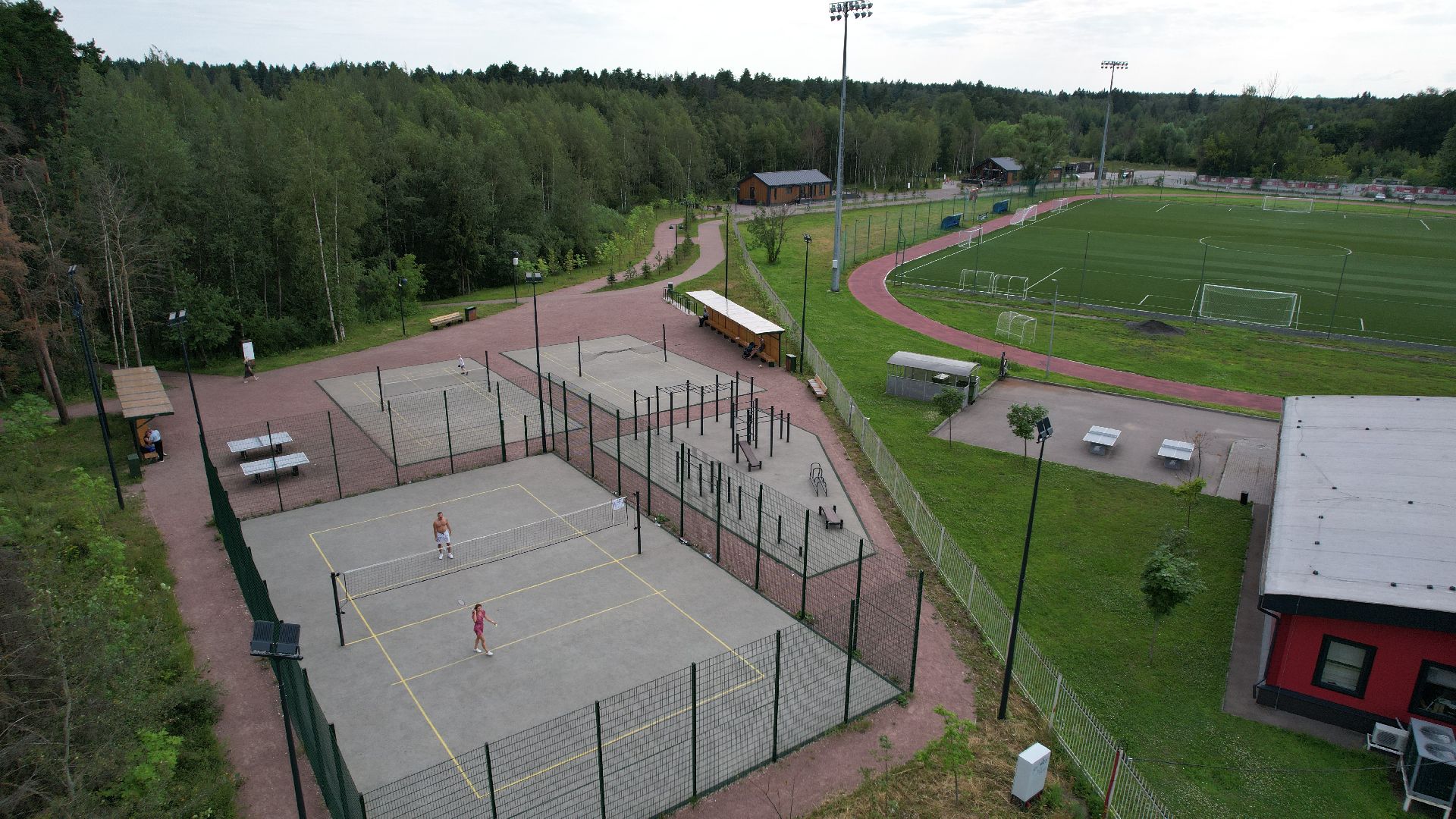 видео с коптера, лобня, стадион, благоустройство, спорт,