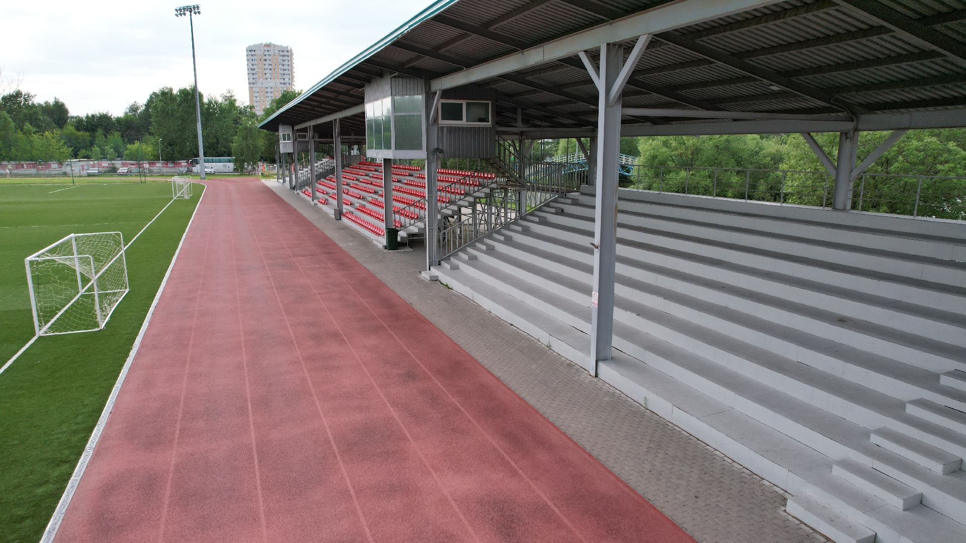 видео с коптера, лобня, стадион, благоустройство, спорт,