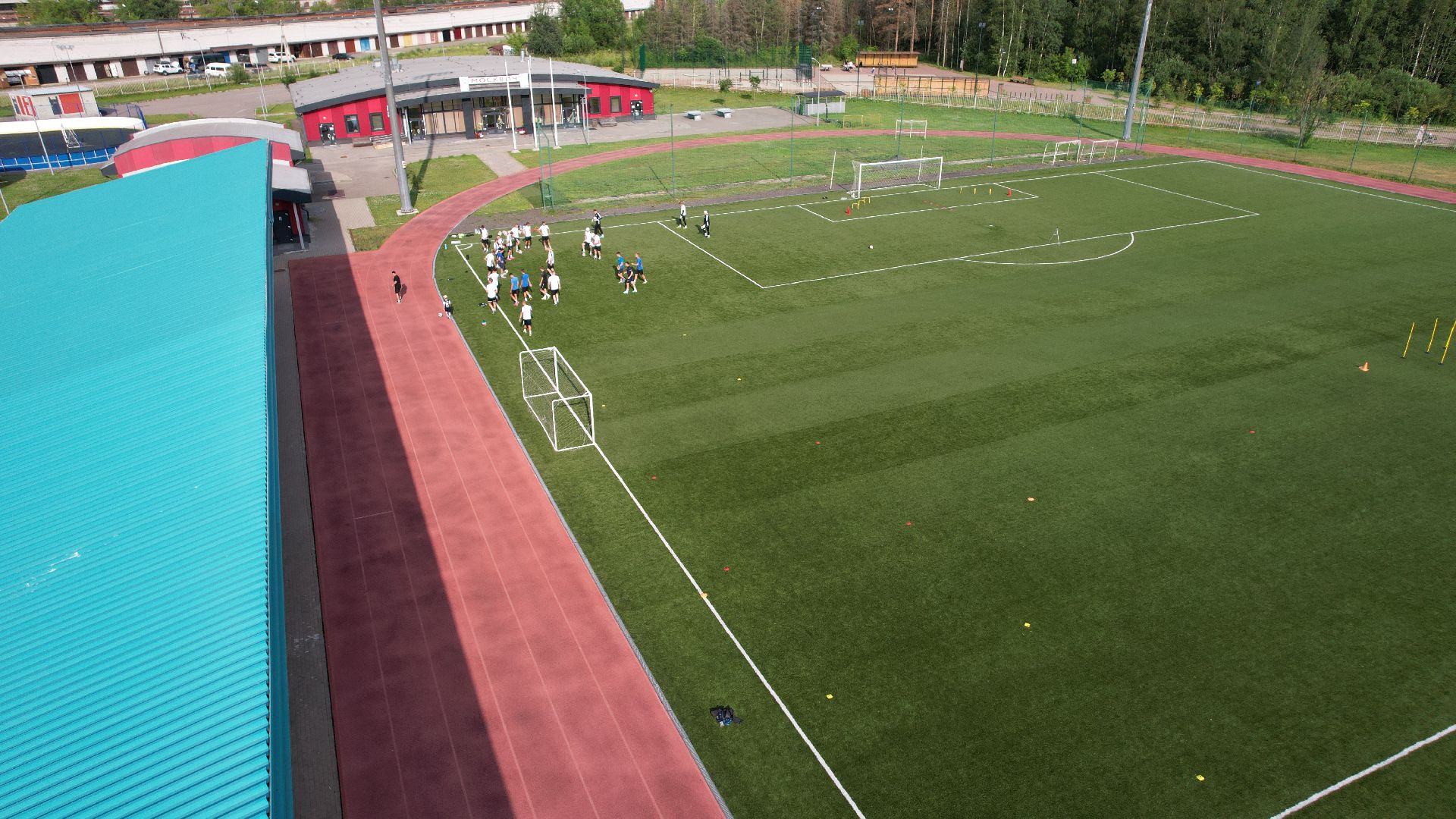 видео с коптера, лобня, стадион, благоустройство, спорт,