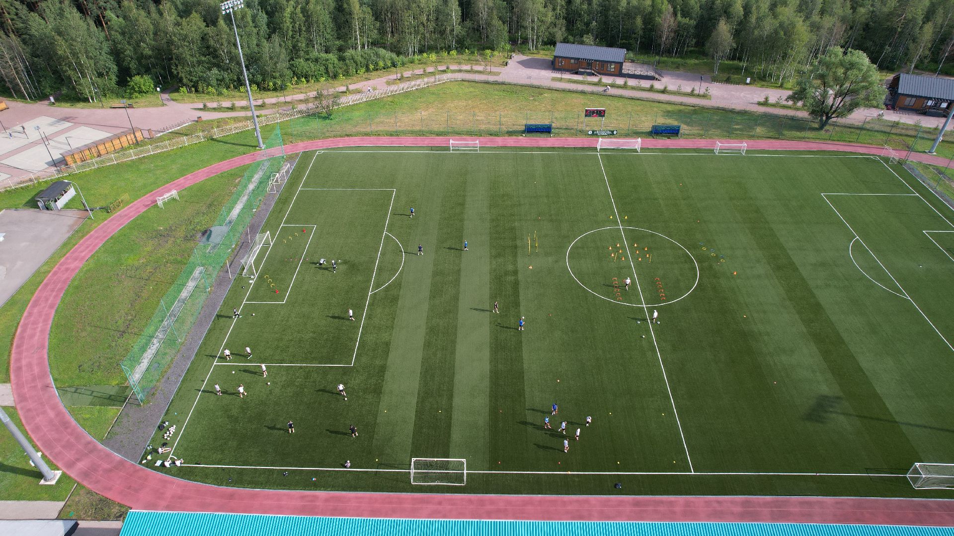 видео с коптера, лобня, стадион, благоустройство, спорт,