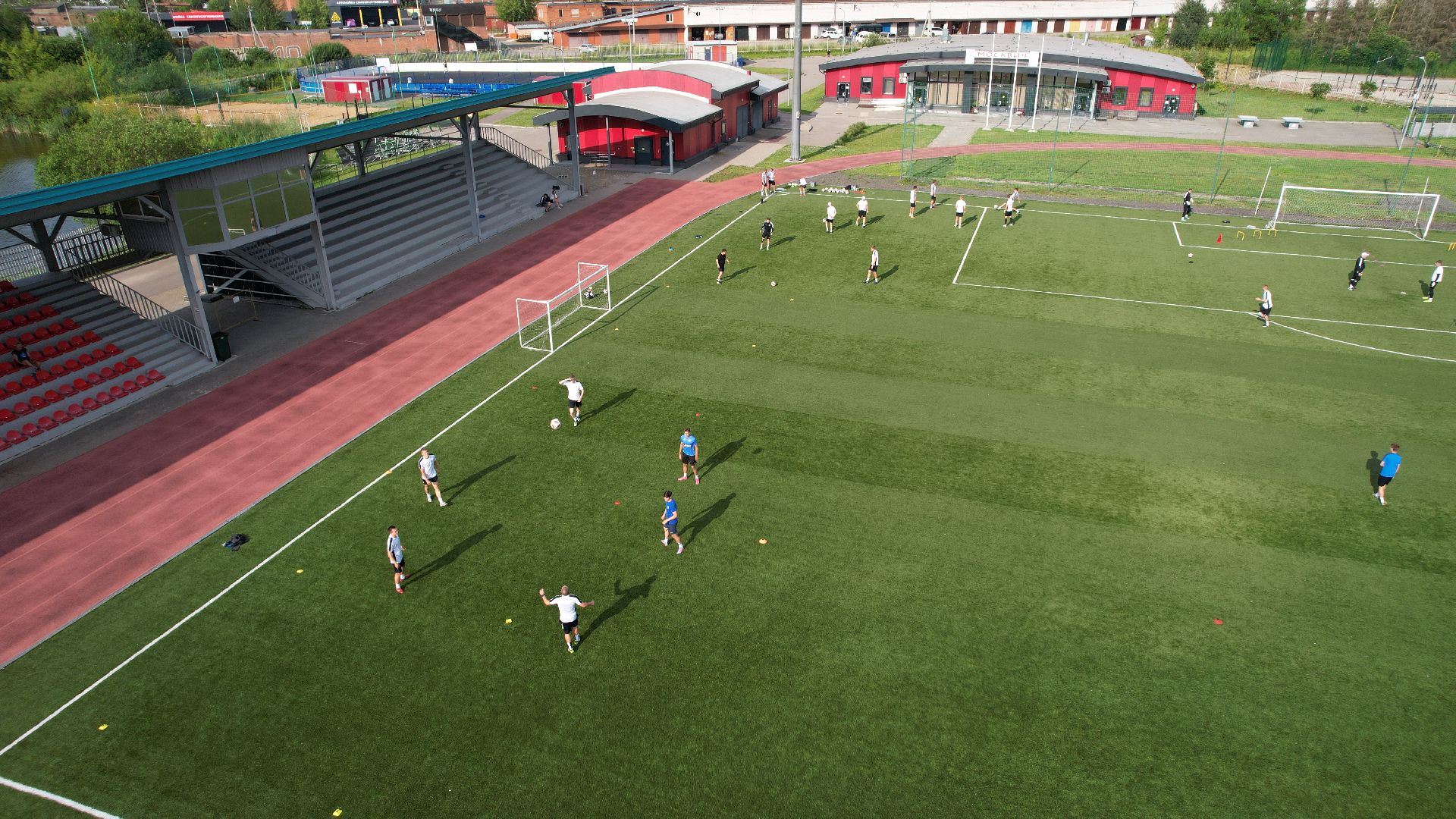 видео с коптера, лобня, стадион, благоустройство, спорт,