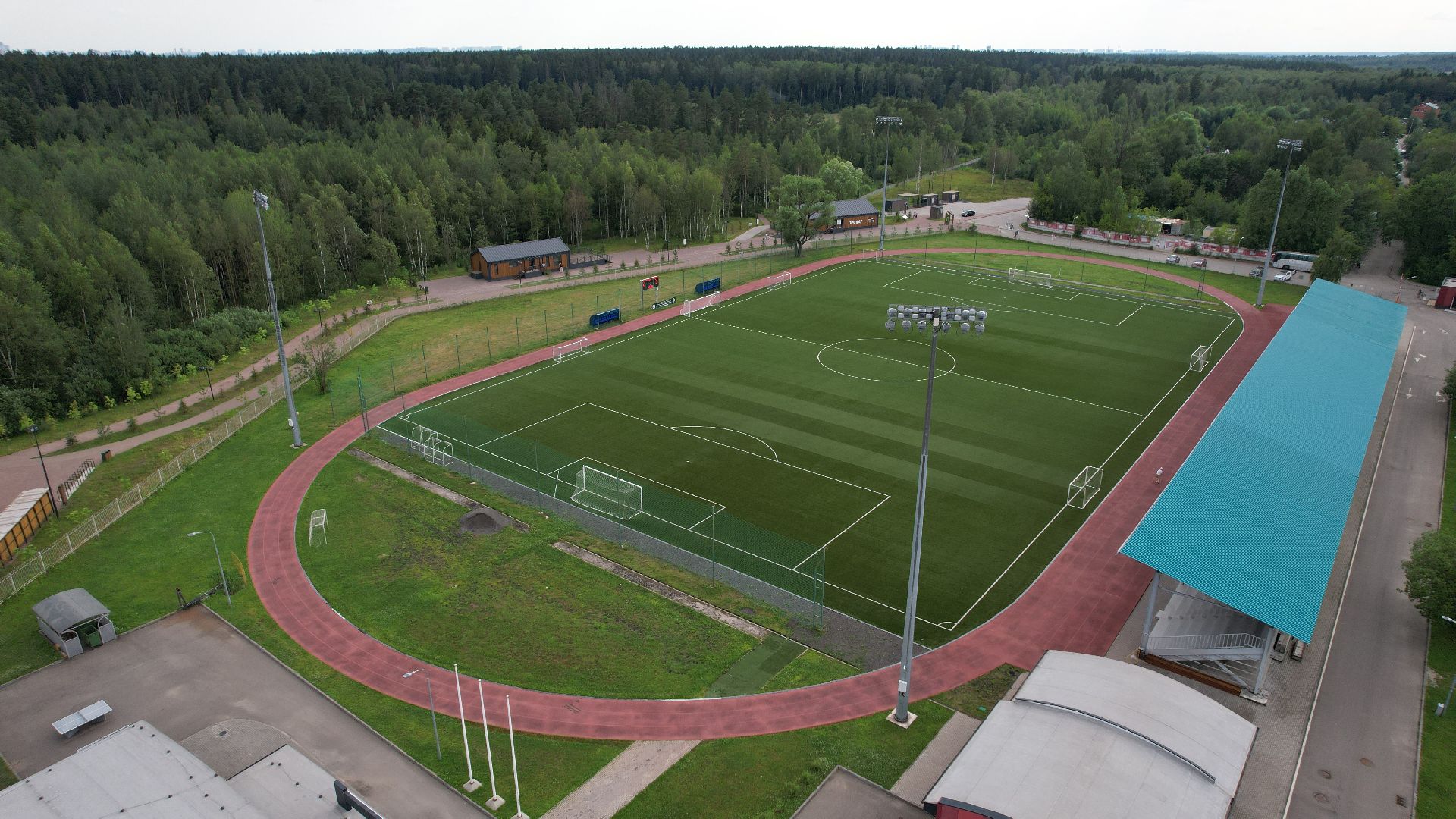 видео с коптера, лобня, стадион, благоустройство, спорт,