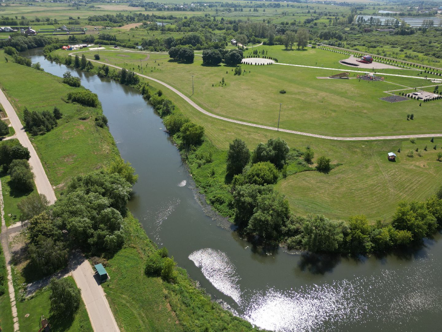 видео с коптера, серебряные пруды, парк, благоустройство,