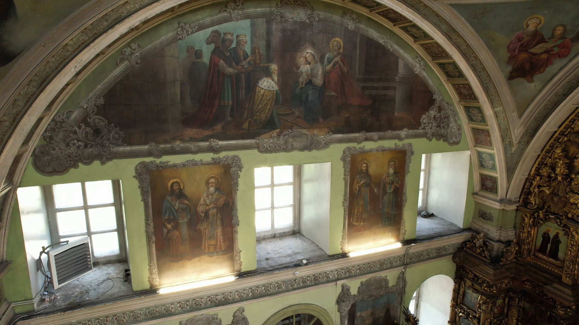 видео с коптера, церковь, храм,