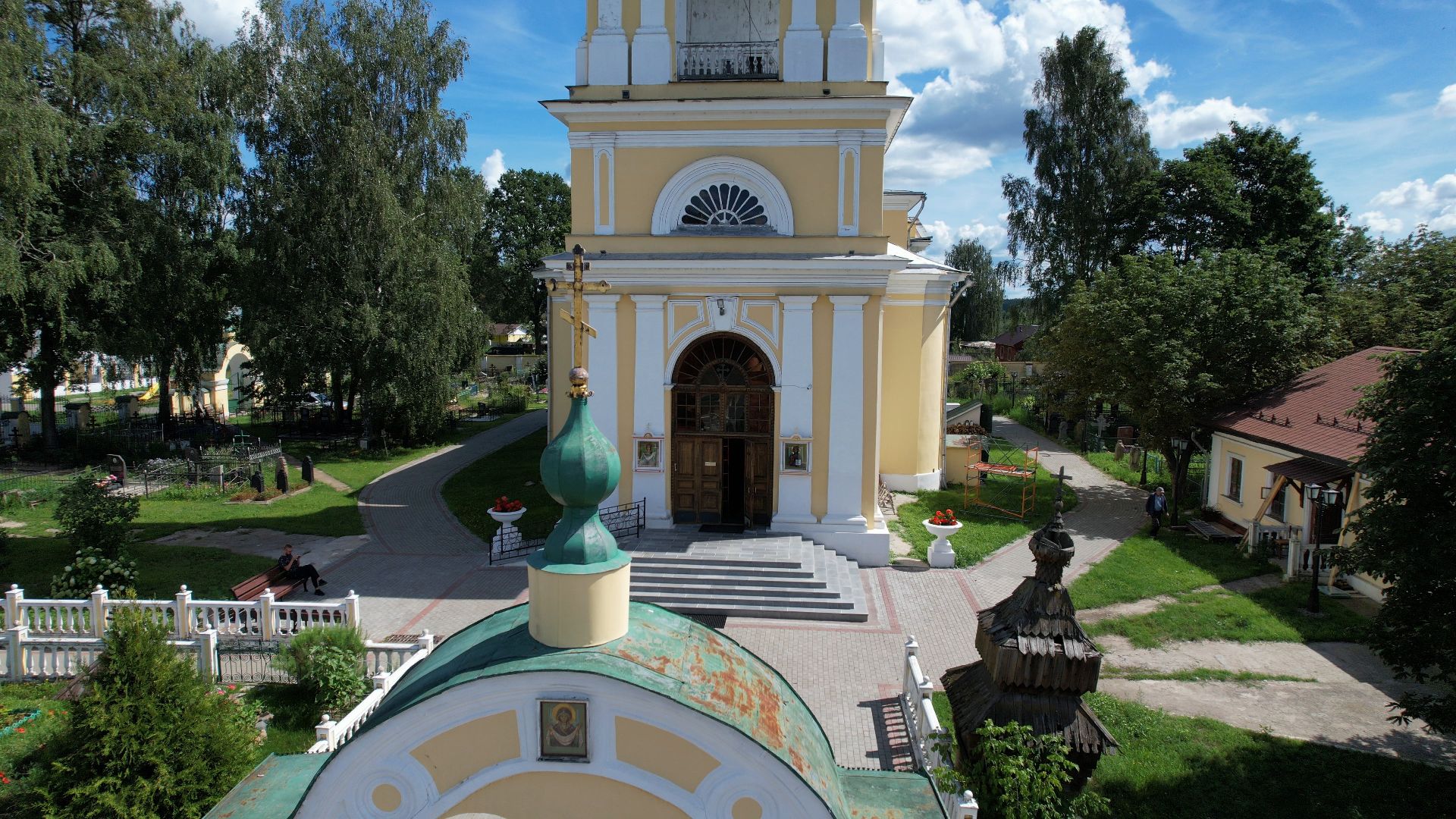 видео с коптера, церковь, храм,