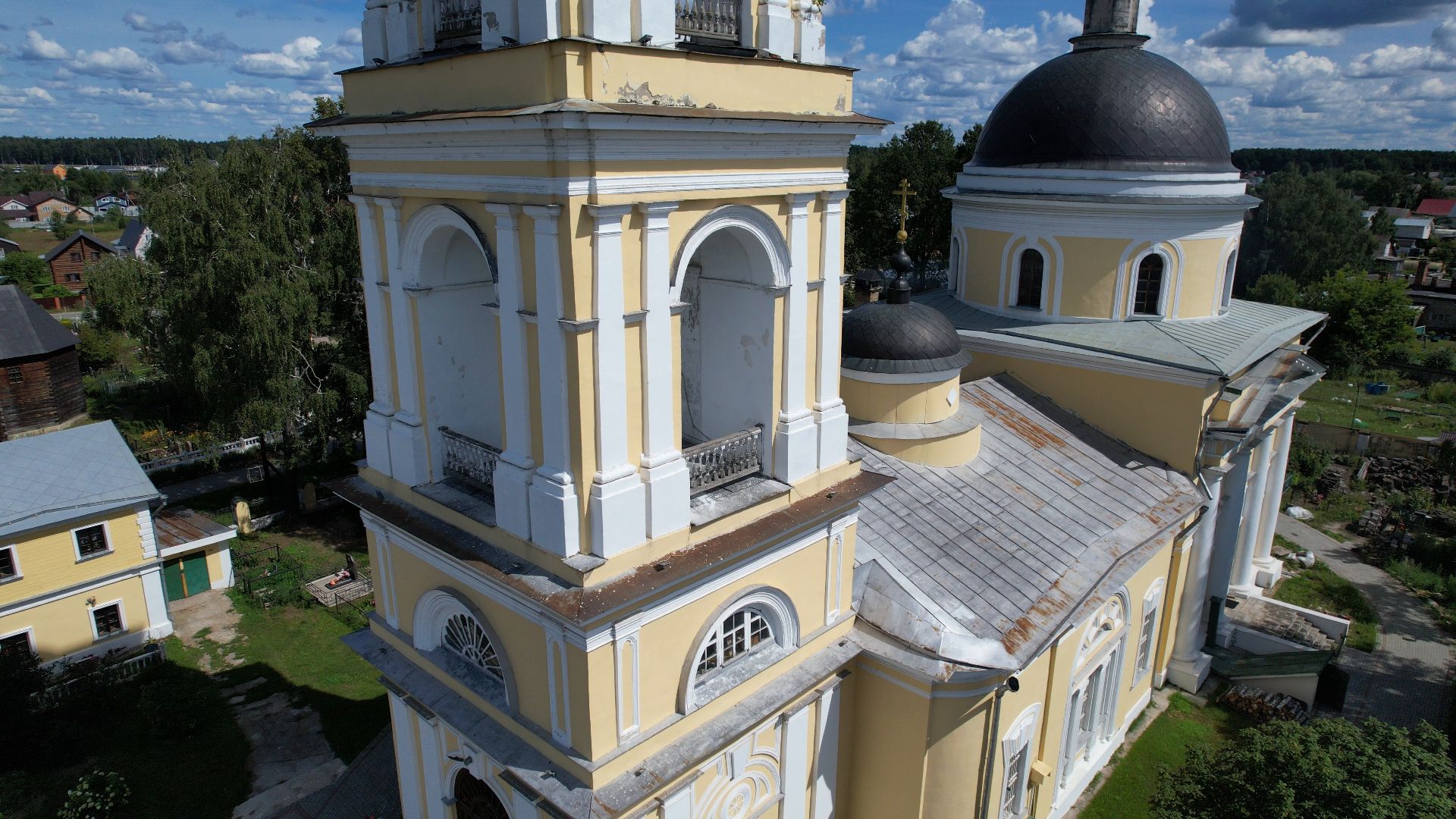 видео с коптера, церковь, храм,