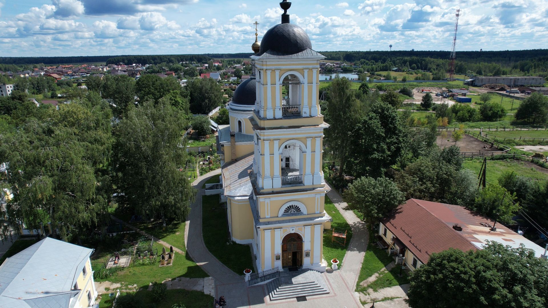 видео с коптера, церковь, храм,