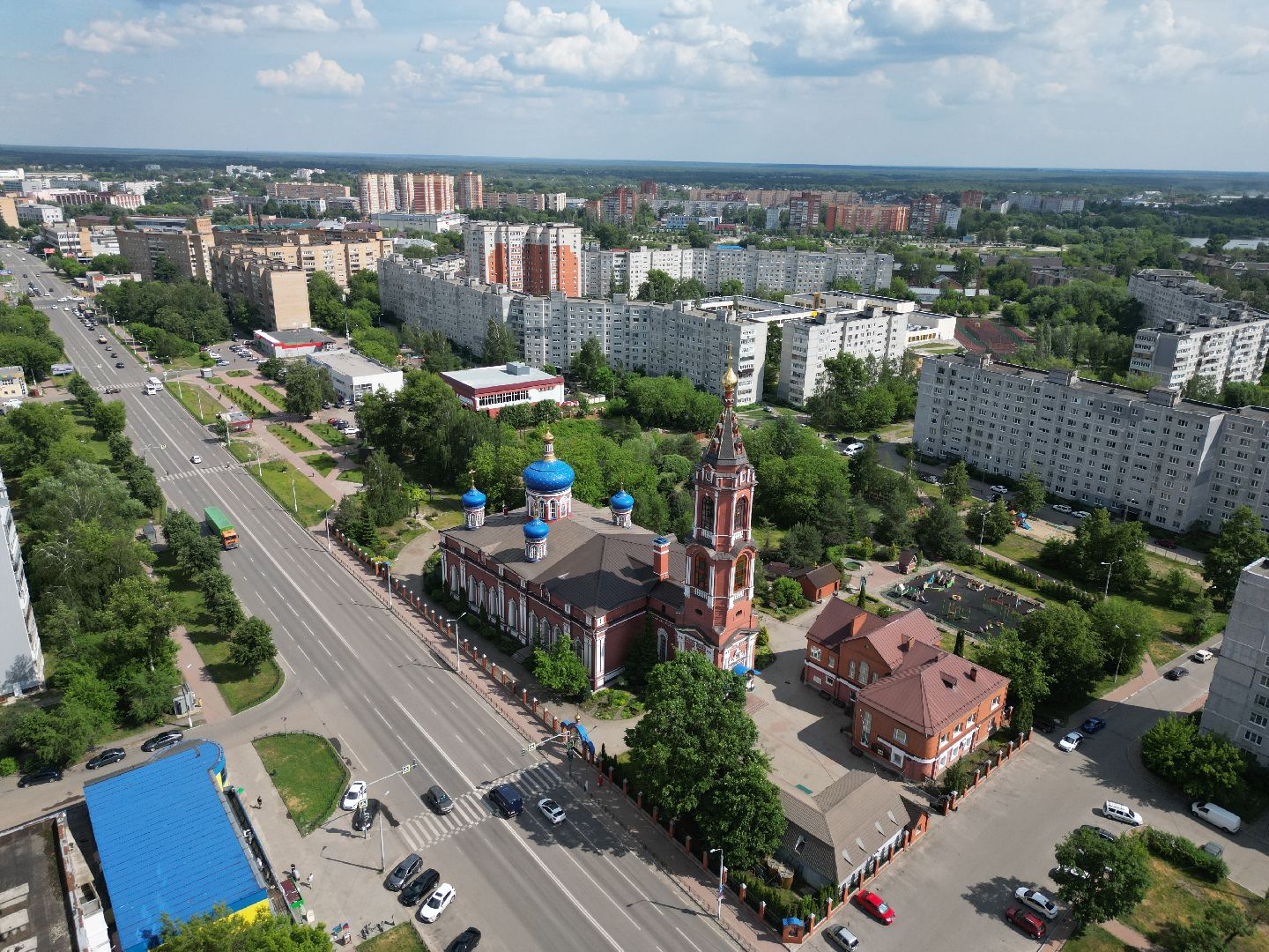 видео с коптера, орехово-зуево, сквер, храм, благоустройство,