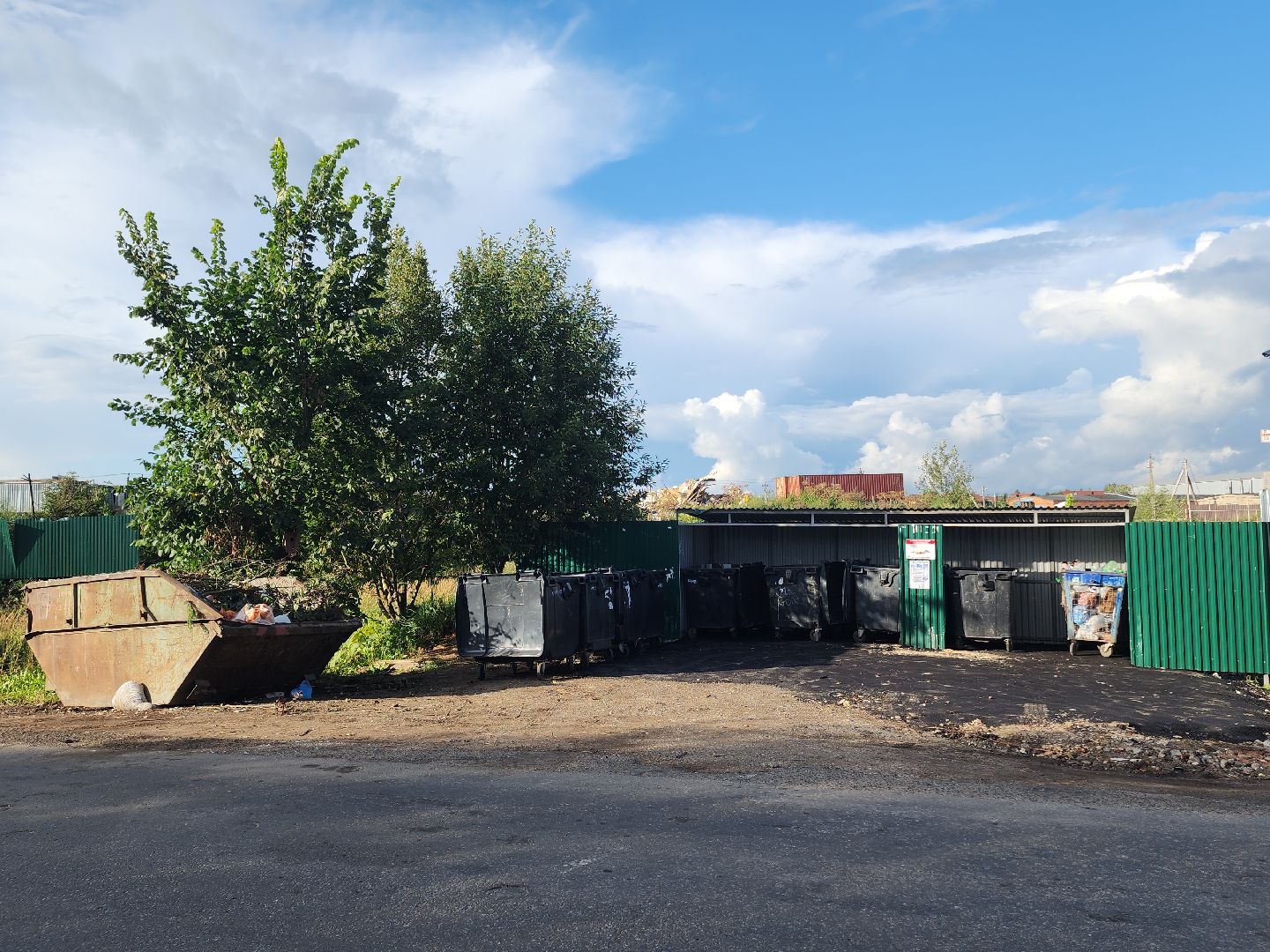 контейнерная площадка, укладка асфальта,