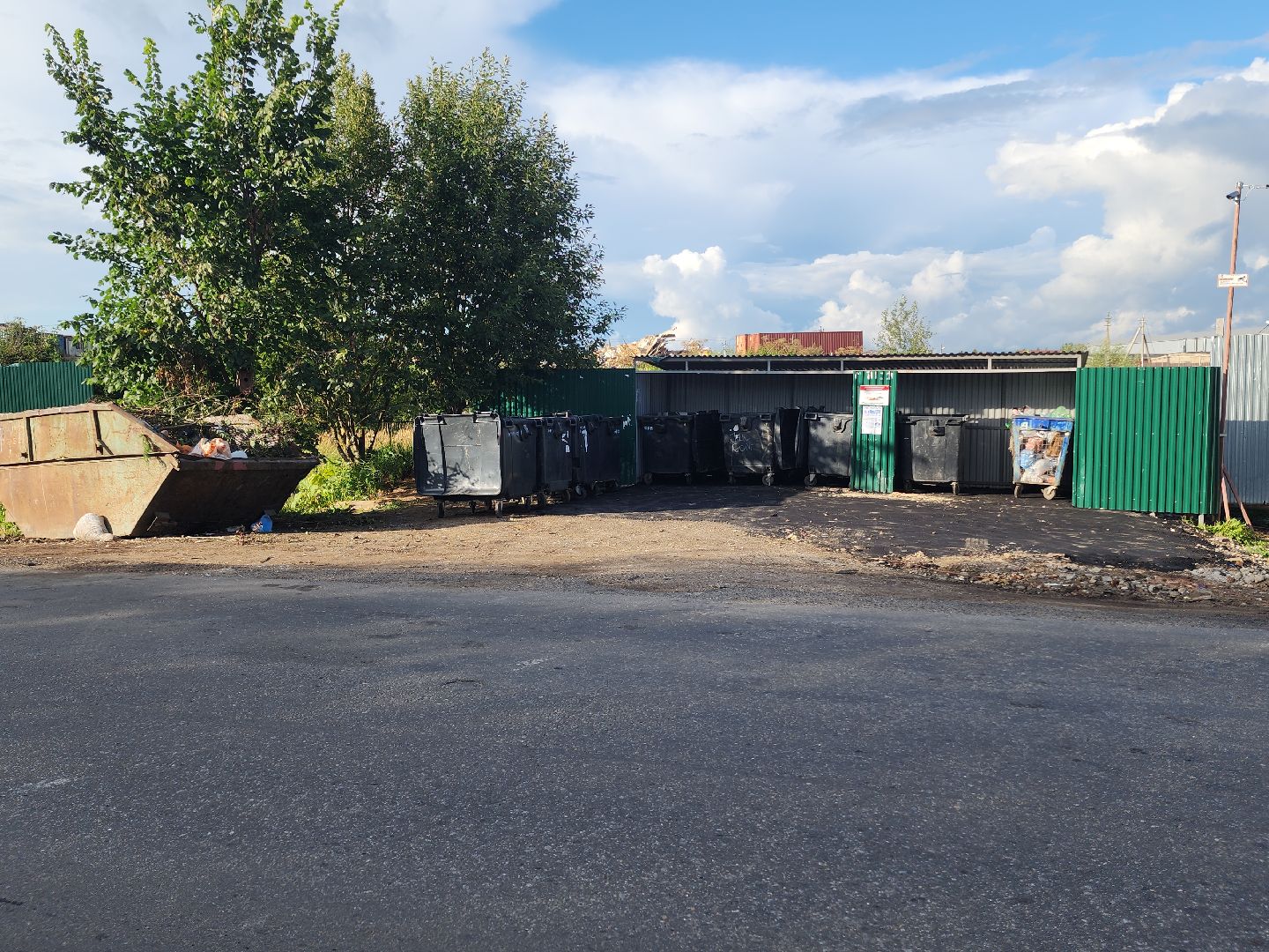 контейнерная площадка, укладка асфальта,