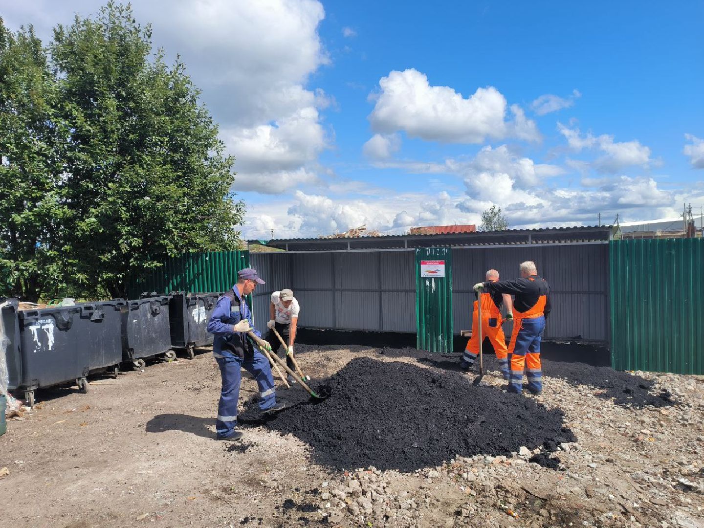 контейнерная площадка, укладка асфальта,