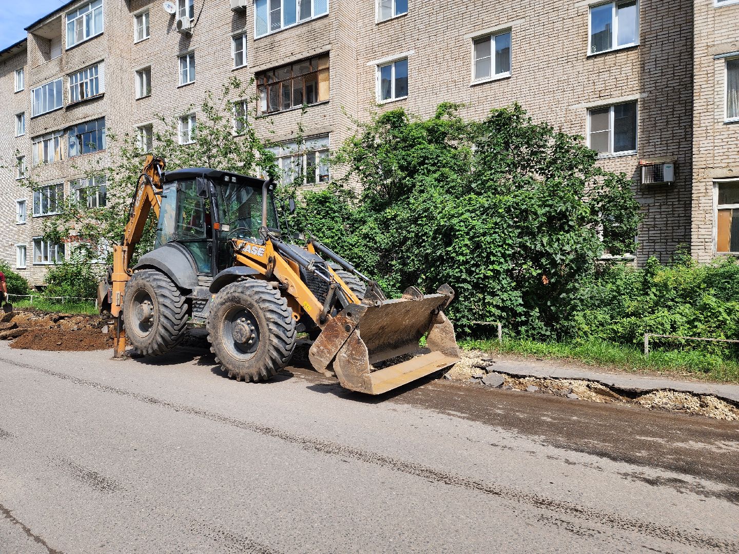 красноармейск, городской округ пушкинский, благоустройство дворов, замена асфальта во дворе,