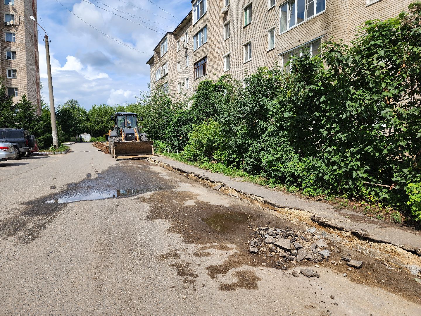 красноармейск, городской округ пушкинский, благоустройство дворов, замена асфальта во дворе,