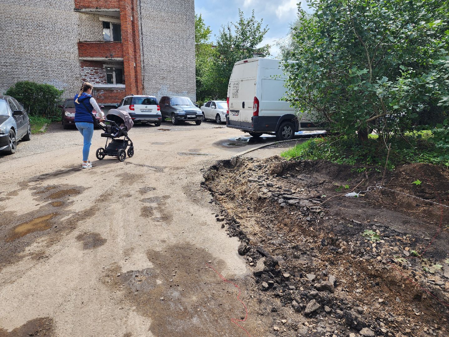 красноармейск, городской округ пушкинский, благоустройство дворов, замена асфальта во дворе,