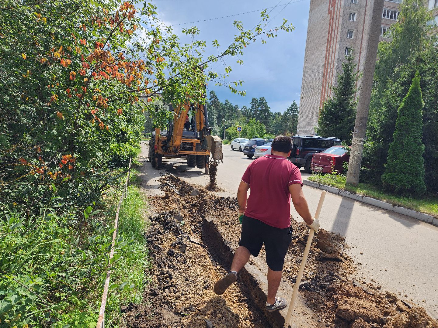 красноармейск, городской округ пушкинский, благоустройство дворов, замена асфальта во дворе,